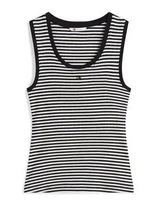Tommy Jeans Top 'Essential'  čierna / biela