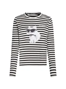Karl Lagerfeld Tričko 'Ikon'  čierna / biela