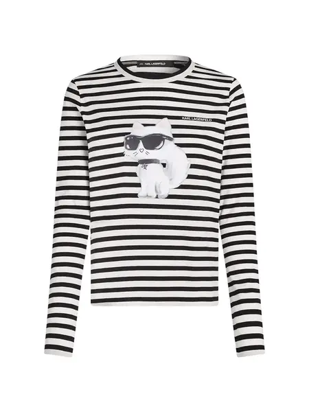 Karl Lagerfeld Tričko 'Ikon'  čierna / biela