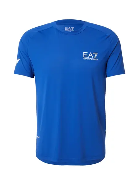 EA7 Emporio Armani Funkčné tričko  modrá / biela