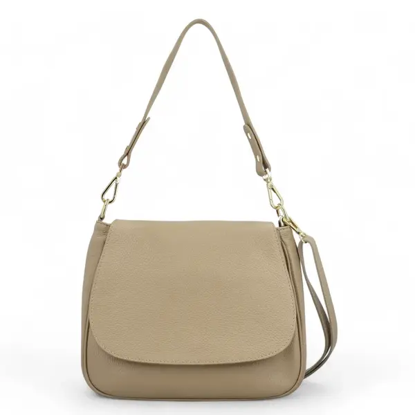 Dámská kožená crossbody taupe - Delami Yvette