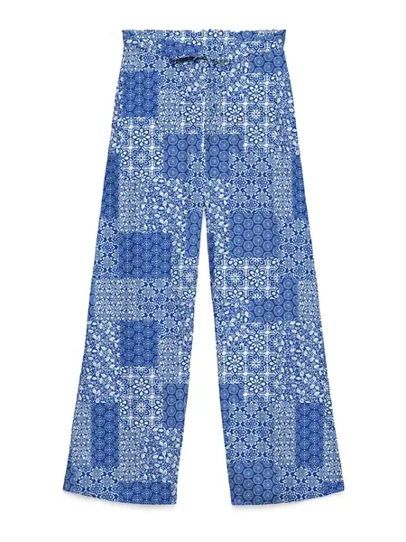 VERO MODA Nohavice 'VMDICTHE'  modrá / biela