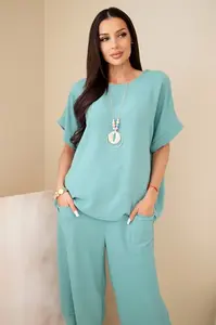Kesi set halenka a kalhoty tmavá mint
