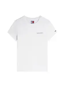 Tommy Jeans Tričko 'Logo Slim'  biela