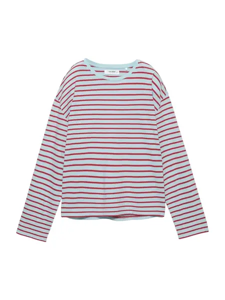 Pull&Bear Tričko  čerešňová / biela