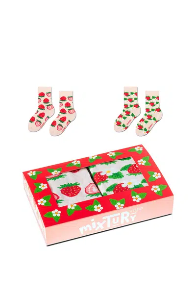 ZOOKSY/RAINBOW SOCKS Detská súprava ponožiek Zooksy jahodové zmesi 2 páry