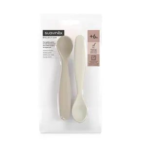 Suavinex Wonderland Lžičky 6m+ 2 ks krémová a bílá
