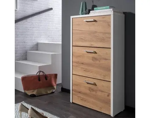 Botník Fulda, biely/medový dub, výška 115 cm%