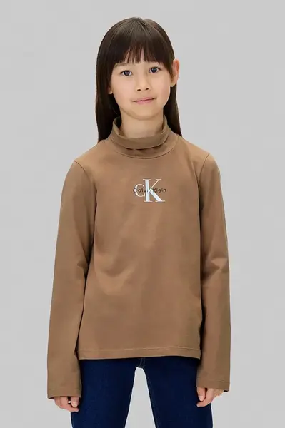 Detské bavlnené tričko s dlhým rukávom Calvin Klein Jeans