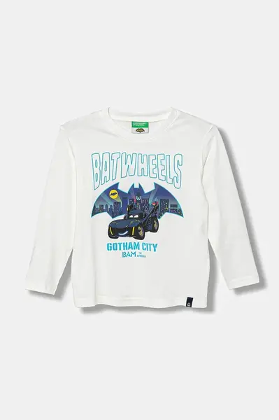 Dětské bavlněné tričko s dlouhým rukávem United Colors of Benetton