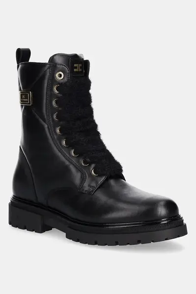 Kožené kotníkové boty Elisabetta Franchi