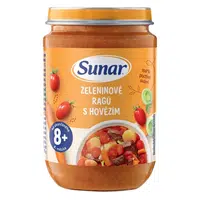 SUNAR Příkrm zeleninové ragú s hovězím masem 8m+ 190 g