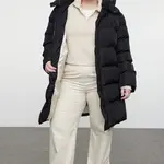 Trendyol Curve Black Regular Fit Contrast Lining Detailed Long Puffer Parka Coat