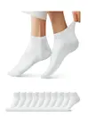 26278 Dewberry Unisex 10-Pack Sports Ankle Socks-WHITE