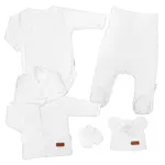 Baby Nellys 5D Bavlněná souprava pro miminko do porodnice Nature, bílá, 56
