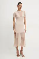 Šaty Pinko béžová barva, maxi, 104806 A2GJ