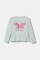 Dětské bavlněné tričko s dlouhým rukávem Guess