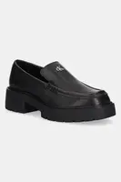 Mokasíny Calvin Klein Jeans COMBAT LOAFER HW LTH dámské, černá barva, na platformě, YW0YW01862