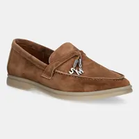 Semišové mokasíny Steve Madden Portland dámské, hnědá barva, na plochém podpatku, 11003148