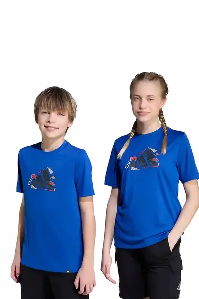 Dětské tričko adidas modrá barva, JV5183