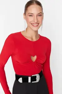 Dámské tričko Trendyol TPRAW23BD00059/Red