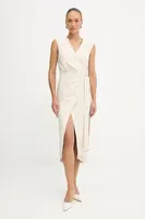 Šaty Marciano Guess WHITNEY béžová barva, midi, 5YGK55 7337A