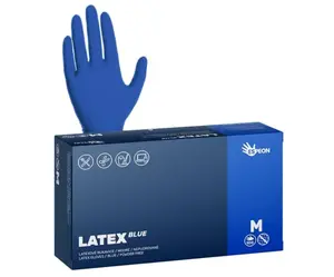 Latexové rukavice Espeon Latex Blue - 100 ks, modré, velikost M (100123) + dárek zdarma