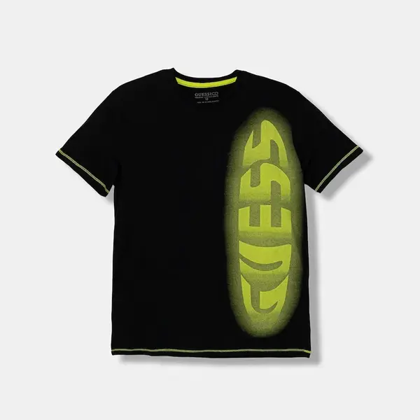 Dětské bavlněné tričko Guess černá barva, s potiskem, L5YI03 K8HM4