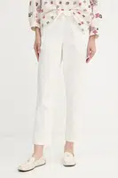 Kalhoty MM MARA dámské, bílá barva, high waist, 2526136017600