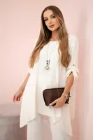 Kesi Włoski Sada halenky + kalhot s přívěskem světle béžová