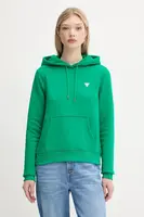 Mikina Guess Jeans dámská, oranžová barva, s kapucí, hladká, W4YQ04 KC811