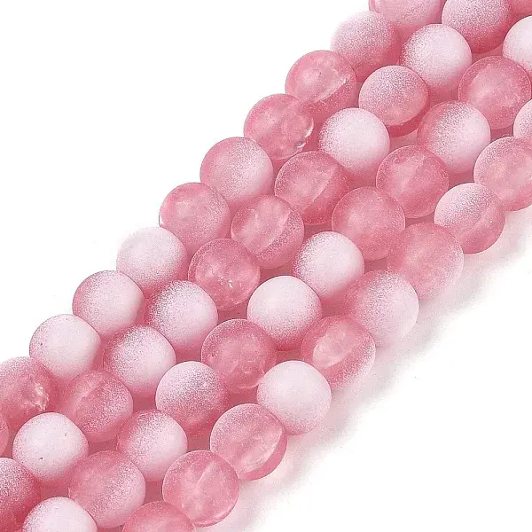 Frosted Crackle Glass Beads