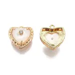 Brass Micro Pave Clear Cubic Zirconia Charms