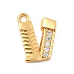 Brass Micro Pave Cubic Zirconia Charms