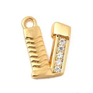 Brass Micro Pave Cubic Zirconia Charms