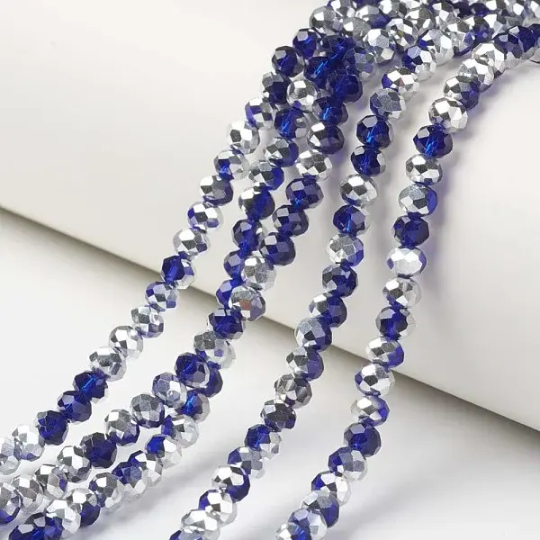 Electroplate Transparent Glass Beads Strands