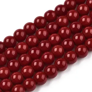 Opaque Solid Color Glass Beads Strands