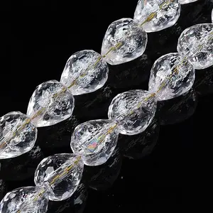 Transparent Crackle Glass Beads Strands