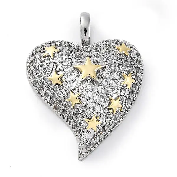 Brass Micro Pave Cubic Zirconia Pendants