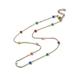 PVD Vacuum Plating Golden 304 Stainless Steel with Enamel Satellite Chain Necklaces