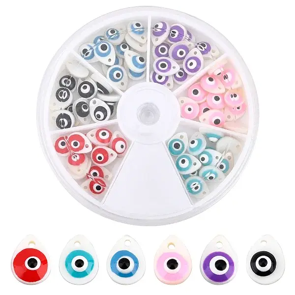 72Pcs 6 Colors Natural Freshwater Shell Charms