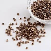 8/0 Electroplated Metallic Colours Round Glass Seed Beads