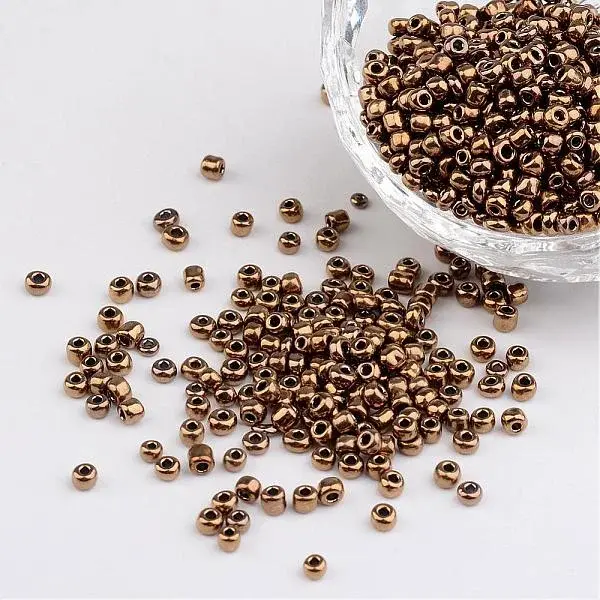 8/0 Electroplated Metallic Colours Round Glass Seed Beads