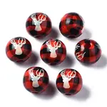 Painted Natural Wood European Beads