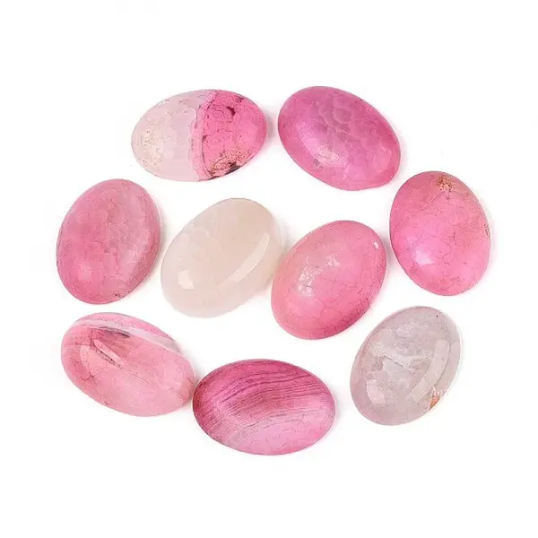 Dyed Natural Fire Crackle Agate Cabochons