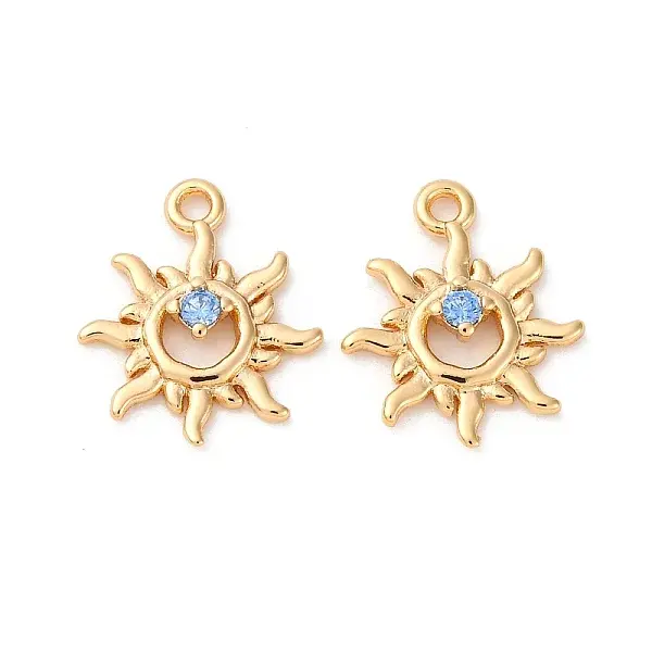 Brass Micro Pave Cubic Zirconia Pendants