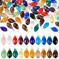 120Pcs 20 Colors Glass Pendant