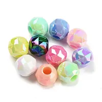 UV Plating Rainbow Iridescent Acrylic European Beads
