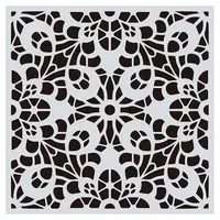 Flower Pattern Eco-Friendly PET Plastic Hollow Painting Silhouette Stencil