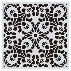 Flower Pattern Eco-Friendly PET Plastic Hollow Painting Silhouette Stencil